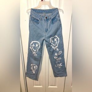 Women’s smiley face jeans